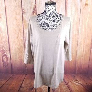 Lane Bryant 3/4 Sleeve Pocket Tee
